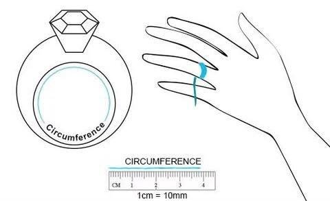 Measure finger circumference with thread or paper