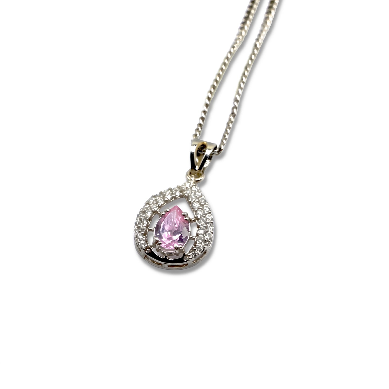 Pink Teardrop Pendant Set