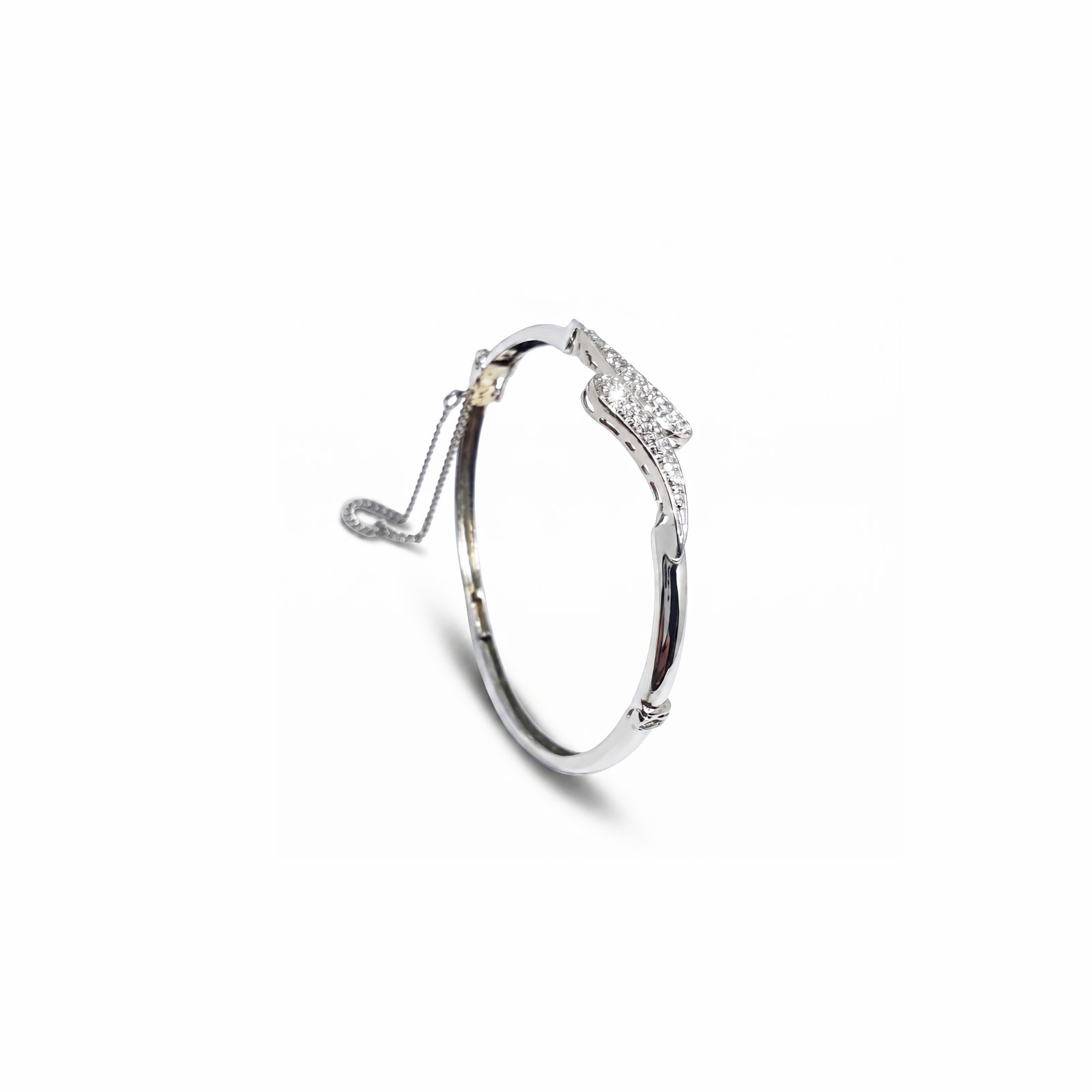 Silver Leaf Bangle